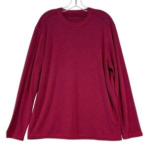 Tommy Bahama Mens Long Sleeve Shirt Burgundy Tencel Coolmax -See Pics for Sizing